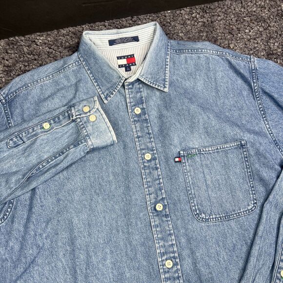 Tommy Hilfiger Other - VTG Tommy Hilfiger Denim Button Up Shirt - Blue - Size - Large